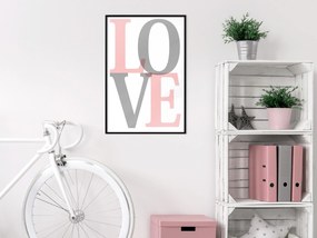 Artgeist Plagát - Grey Love [Poster] Veľkosť: 20x30, Verzia: Čierny rám s passe-partout