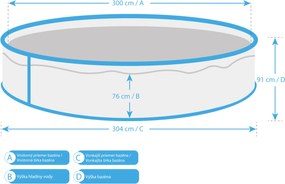 Marimex | Bazén Marimex Orlando 3,05x0,91 m s príslušenstvom - motív šedý | 10303042