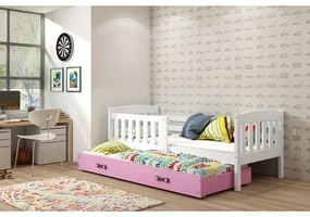 Detská posteľ KUBUS s výsuvnou posteľou 80x190 cm - biela Zelená