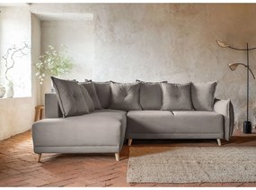 Svetlohnedá menčestrová rozkladacia rohová pohovka (ľavý roh) Lazy Lukka – Miuform