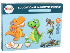 Lean Toys Sada edukačných magnetických puzzle – Dinosaury