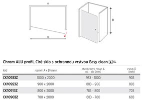 Mereo Mereo, Pivotové sprchové dvere, Novea, chróm ALU, sklo Číre, L/P prevedenie, MER-CK10923Z