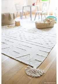 Biely prateľný ručne tkaný bavlnený koberec 170x240 cm Tribu Natural – Lorena Canals