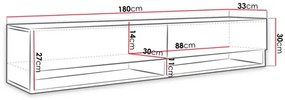 Závesná TV skrinka Adenuk 140 MDF (biela + biela vlna) (s LED RGB osvetlením). Vlastná spoľahlivá doprava až k Vám domov. 1106327