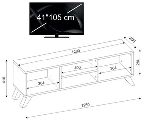 TV stolek YAREN 125 cm bílý
