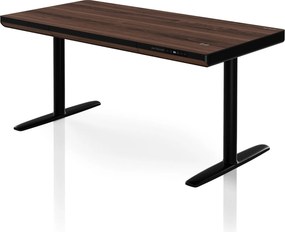 Elektrický písací stôl sit-stand so zásuvkou a bezdrôtovou nabíjačkou Qi čierny/orech, 1400 mm: ELLIS