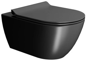 GSI GSI, PURA závesná WC misa, Swirlflush, 55x36 cm, čierna dual-mat, 881526