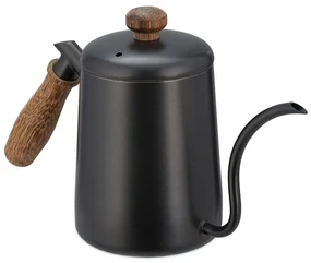 Kovový čajník s drevenou rukoväťou RD44120, čierny 550 ml