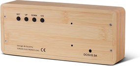 Svetlohnedý budík so zeleným LED displejom Gingko Slab Click Clock