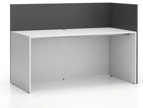 PLAN Kancelárska zostava single s paravánom SEGMENT, pravá, biela/grafit