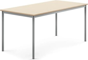 Stôl SONITUS, 1600x800x720 mm, HPL - breza, strieborná