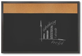 Combi Board blackboard / korok 60 × 90 cm, čierna