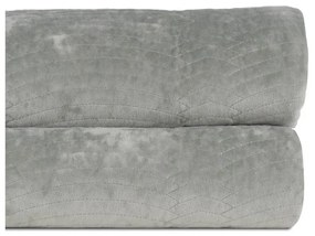 Sivozelený zamatový prešívaný pléd 230x260 cm – Ixia