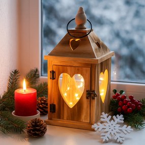 Súprava drevených lampášov Srdce, 2 ks