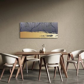 Obraz - Modrá a zlatá abstrakcia N⁰1 (120x50 cm)