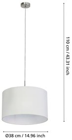 Eglo 31571 - Luster na lanku PASTERI 1xE27/60W/230V