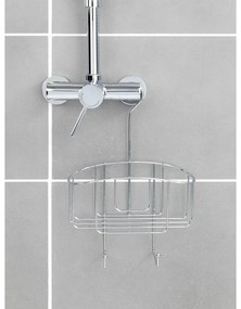 Závesná oceľová kúpeľňová polička v lesklo striebornej farbe Martos – Allstar