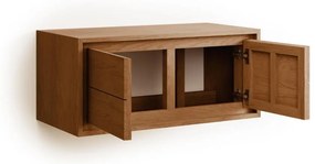 Hnedá závesná skrinka pod umývadlo z teakového dreva 90x40 cm Kenta – Kave Home
