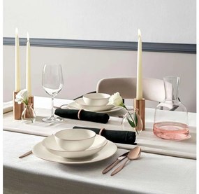 18-dielna jedálenská súprava biela/medená/porcelán