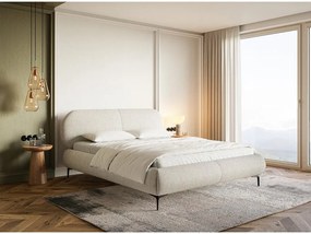 Manželská posteľ 180 cm Octave 180B (s roštom) (svetlobéžová + čierna). Akcia -19%. Vlastná spoľahlivá doprava až k Vám domov. 1099979