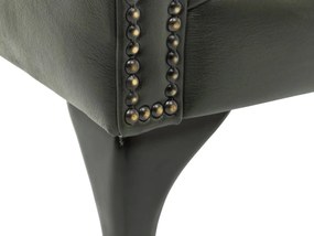furniture-nabytek.cz - Masívne kreslo ušák Chesterfield Pittsfield z pravej kože, zelené