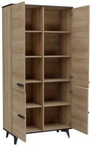 Šatníková skriňa S2D Lilly LY07, Farba:: shirin walnut / shirin walnut + čierna