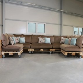 Golden Garden Paletové sedenie GG94/1 - Podsedáky a Vankúše "FIT IN" 120cm x 80cm x 15cm - penový granulát - capuccino