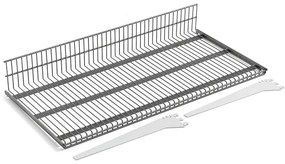 Drôtená polica MARKET, 900x430 mm, vrátane držiakov, strieborná