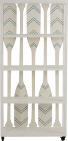 Biely drevený policový regál s pádlami Paddles - 80 * 35 * 172 cm