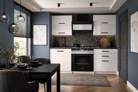 Kuchynská linka Belini 120 cm biely mat s pracovnou doskou Eleganta2  TOR ELEGANTA2/2/WT/WT/0/B1
