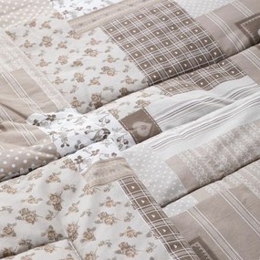 Letná sada periny a vankúša PATCHWORK, béžová