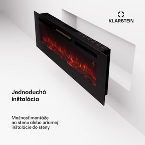 Klarstein Galeras 152, elektrický nástenný krb, 1800 W, LED