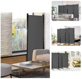 4-panelový paraván 173 cm šedý