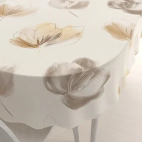 Biante Dekoračný oválny obrus PM-109 Akvarelové tulipány na krémovom 50x100 cm