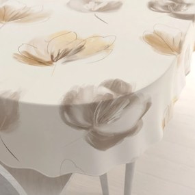 Biante Dekoračný oválny obrus PM-109 Akvarelové tulipány na krémovom 80x120 cm