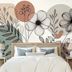 Fototapeta abstraktné kvety a listy