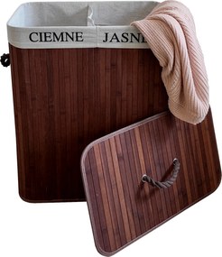 TRENDIE Bambusový kôš na prádlo 100l tmavohnedý + DARČEK