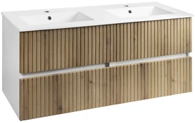 Aqualine Aqualine, PANEDA STRIP umývadlová skrinka 119x55x45,2cm, dub emporio, PN312