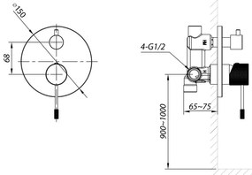 Podomietková sprchová batéria v lesklej striebornej farbe (2 výstupy) Solaris – Sapho