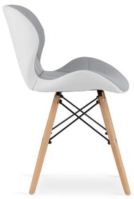 Set dvoch jedálenských stoličiek LAGO ekokoža sivo/biele (2ks)