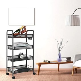 Pojazdný regál OLDEN čierny