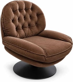 LuxuryForm DESIGN Otočné kreslo LUNA s podnožkou - hnedé