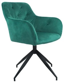 Tempo Kondela Otočná stolička, zelená Velvet látka/čierna, VELEZA NEW