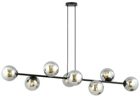 Luster na lanku ROSSI 8xE14/10W/230V čierna/šedá