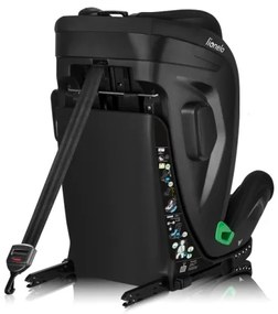 Lionelo - Otočná autosedačka so základňou HARPER i-Size 76-150 cm Black Carbon