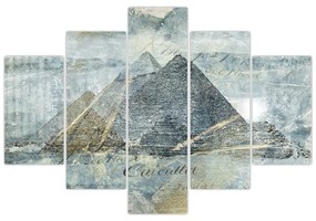 Obraz - Pyramídy v modrom filtri (150x105 cm)