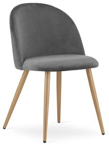 Sivá zamatová stolička BELLO