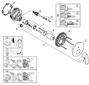 GROHE 24045000 - Batéria s dvojcestným prepínačom EUROSMART lesklý chróm