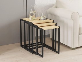 Set 3ks. konferenčných stolíkov Kibusa (čierna + dub zafírový). Vlastná spoľahlivá doprava až k Vám domov. 1094331
