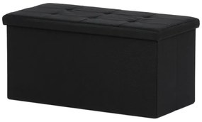 Taburet s úložným prostorem, látka černá